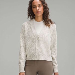 Lululemon Boxy Cotton-Blend Cardigan Bone / White / Raw Linen / Vapor